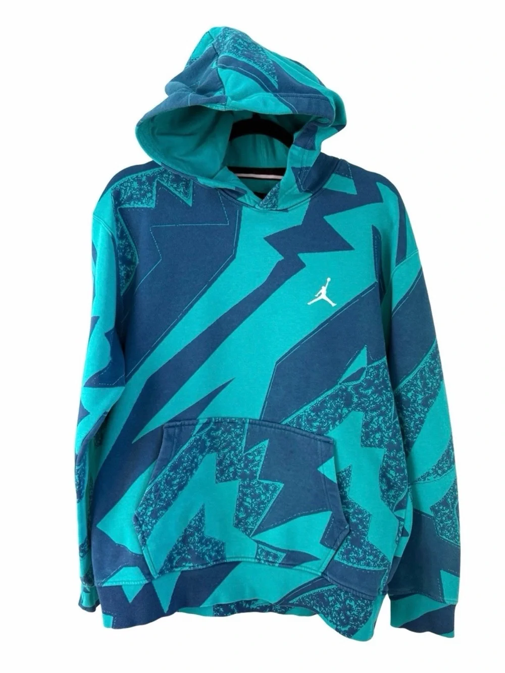 Jordan Men’s Teal & Navy Abstract Pullover Hoodie